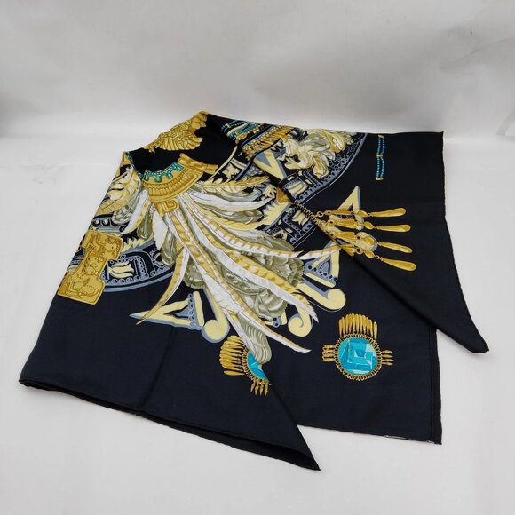 Authentic Hermes scarf Carre 90 Mexique Black 100% Silk mn420-121325 - Picture 3 of 9